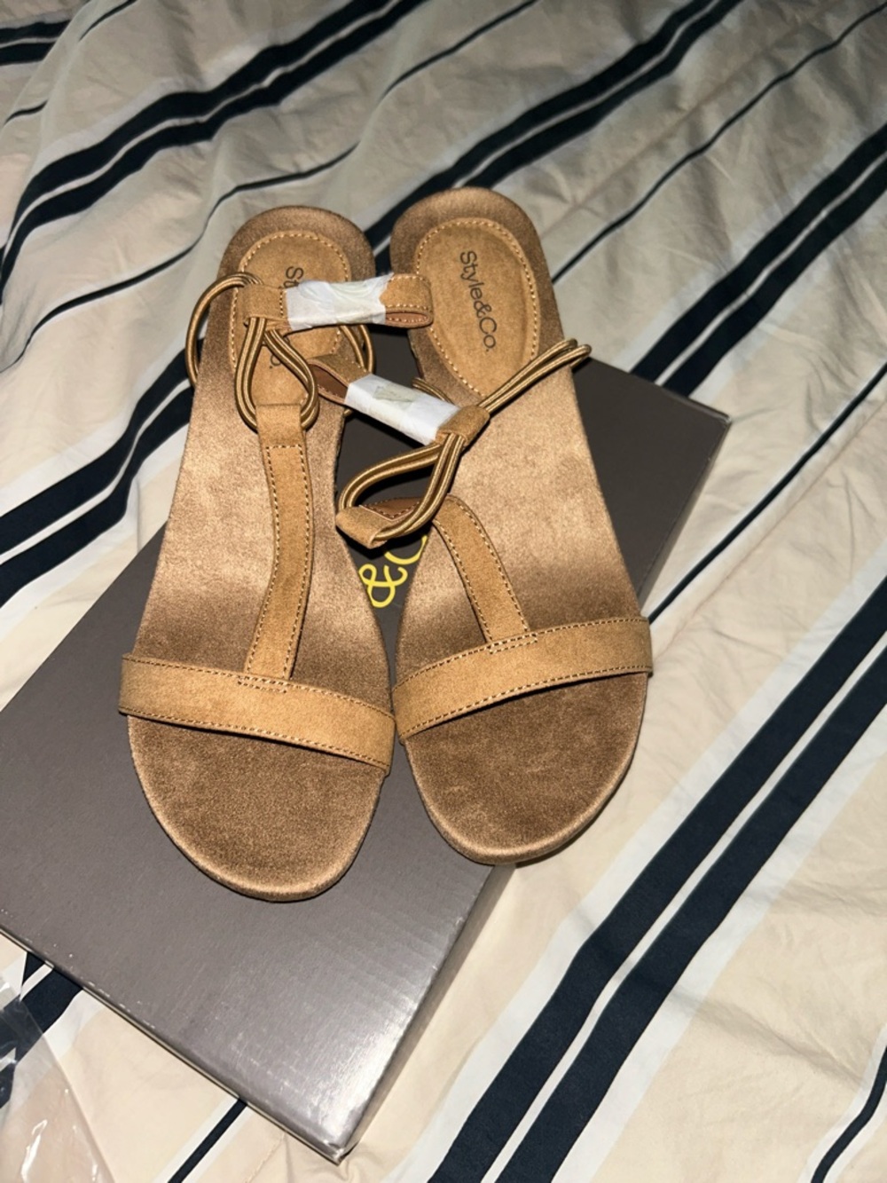 Style & Co. Women's Cognac T-Strap Sandals